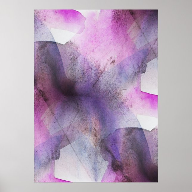 seamless cubism purple abstract art poster (Front)