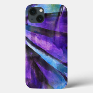 seamless cubism purple, blue abstract art iPhone 13 case