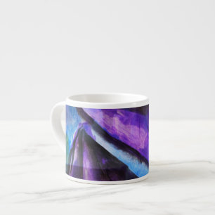 seamless cubism purple, blue abstract art espresso cup