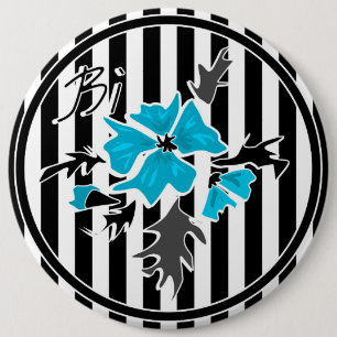 Seamless cute blue gray flowers floral pattern str 6 cm round badge