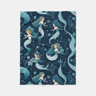 Seamless Cute Mermaid Tail Velveteen Plush Blanket
