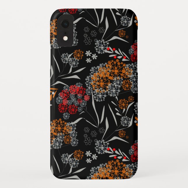 Seamless cute small flowers floral pattern black v Case-Mate iPhone case (Back)