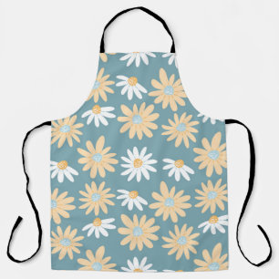 Seamless daisies pattern in small naive wild flowe apron