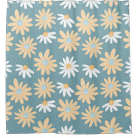 Seamless daisies pattern in small naive wild flowe