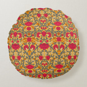 seamless damask paisley pattern round cushion