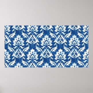 Seamless damask pattern poster