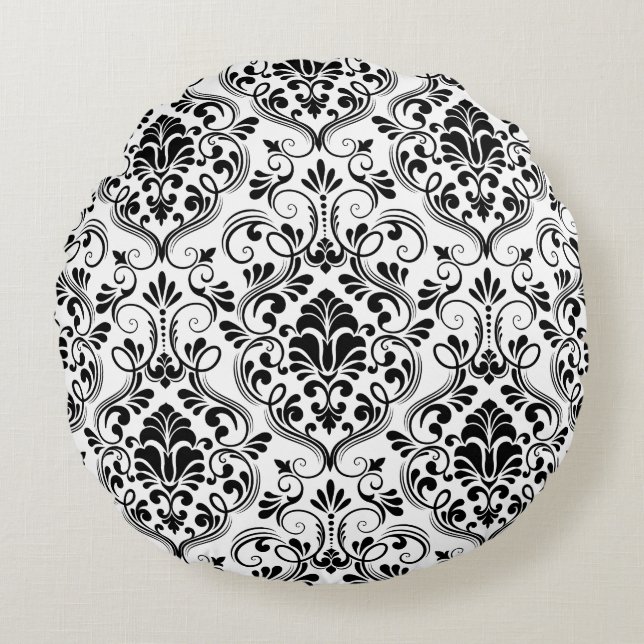 Seamless Damask  Round Cushion (Front)