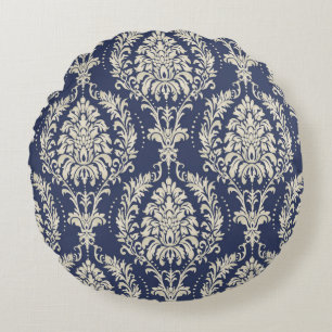 Seamless damask wallpaper. Seamless vintage patter Round Cushion