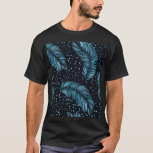 Seamless dark feather texture, abstract vintage. T-Shirt
