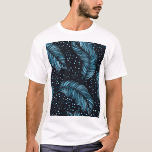 Seamless dark feather texture, abstract vintage. T-Shirt