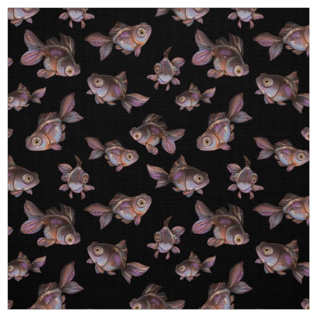 Seamless dark pattern with fish fabric (Swatch)