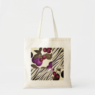 Seamless dark plum fruits purple berries cherry pa tote bag