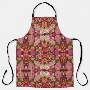 Seamless decorative chaotic floral pattern apron