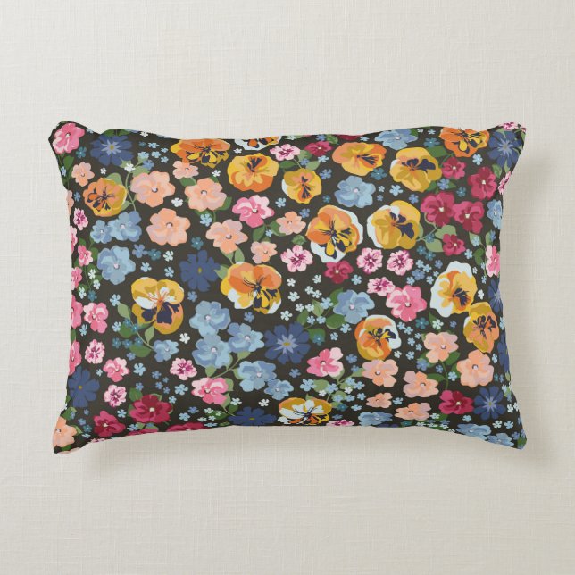 Seamless decorative elegant pattern with cute flow cushion (Front)