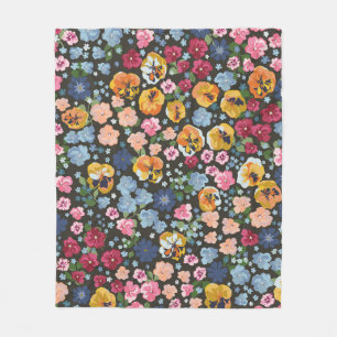 Seamless decorative elegant pattern with cute flow fleece blanket