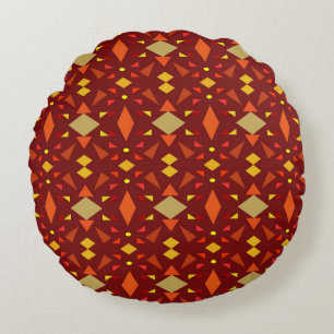 Seamless decorative geometric mosaic ornament patt round cushion
