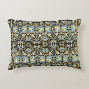 Seamless decorative Vintage laced design on golden Cushion