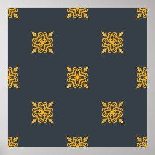 Seamless decorative vintage pattern with elegant o poster
