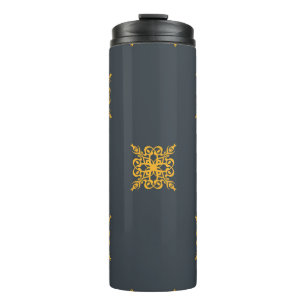 Seamless decorative vintage pattern with elegant o thermal tumbler