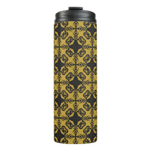 Seamless decorative vintage pattern with elegant o thermal tumbler