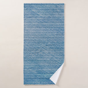 Seamless denim texture in jeans' blue bath towel