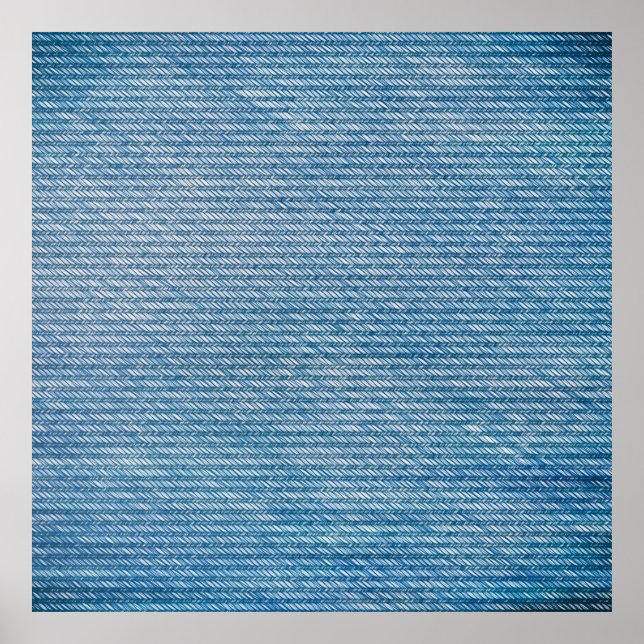 Seamless denim texture in jeans' blue poster (Front)