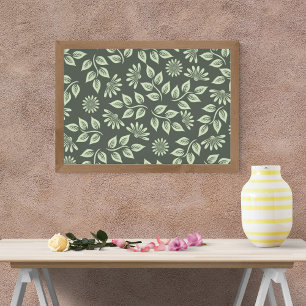 Seamless Design with Flowers and Leaves Photo Print