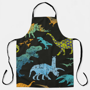 Seamless Dino pattern. Original design with t-rex, Apron