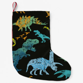 Seamless Dino pattern. Original design with t-rex, Small Christmas Stocking