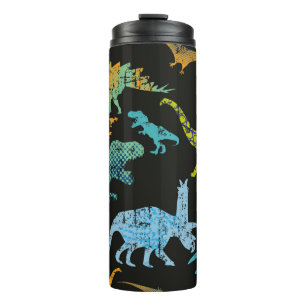 Seamless Dino pattern. Original design with t-rex, Thermal Tumbler