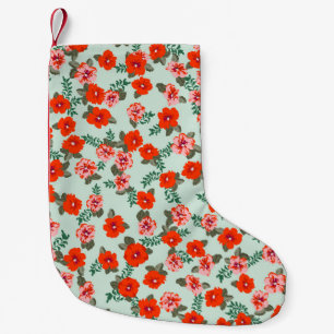 Seamless ditsy pattern in small cute wild flowers. christmas stocking