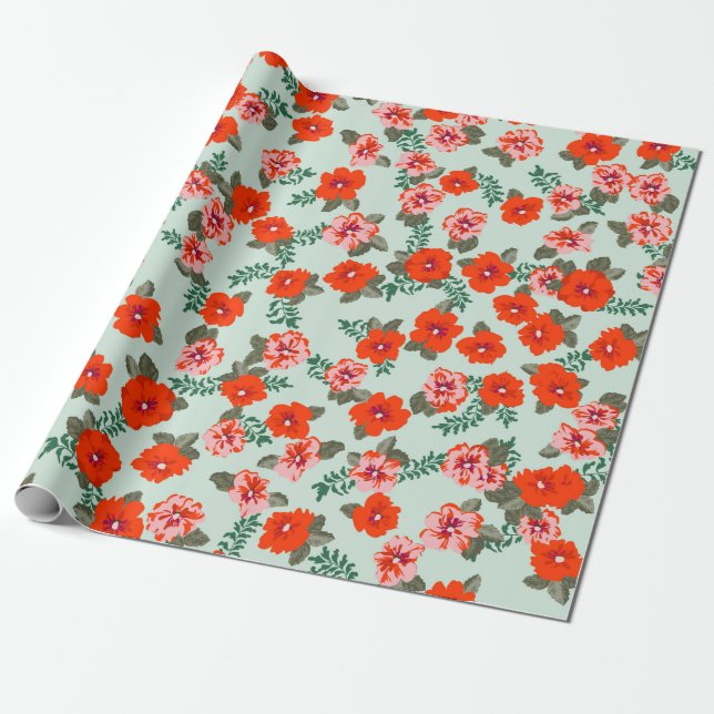 Seamless ditsy pattern in small cute wild flowers. wrapping paper (Unrolled)