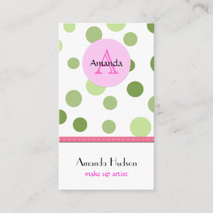 Seamless Dots, Spots (Dotted Pattern) - Green Business Card