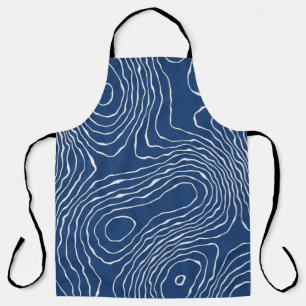 Seamless earth line topographic map organic patter apron
