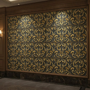 Seamless Elegant Golden Flow Luxury Tile Design