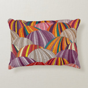 Seamless embroidered wavy pattern. Sown meadows an Decorative Cushion