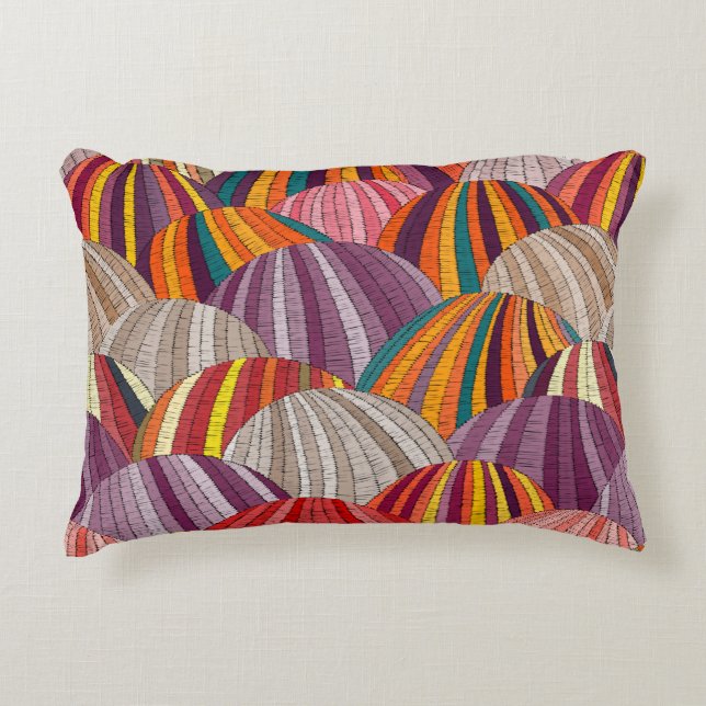 Seamless embroidered wavy pattern. Sown meadows an Decorative Cushion (Front)