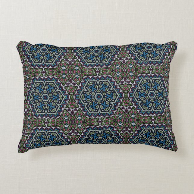 Seamless embroidery tribal ethno boho ornamental t decorative cushion (Front)