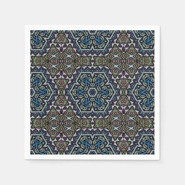 Seamless embroidery tribal ethno boho ornamental t napkin (Front)