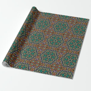 Seamless embroidery tribal ethno boho ornamental t wrapping paper