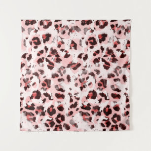 Seamless Endless Hand Drawn Watercolor Leopard Ani Tapestry