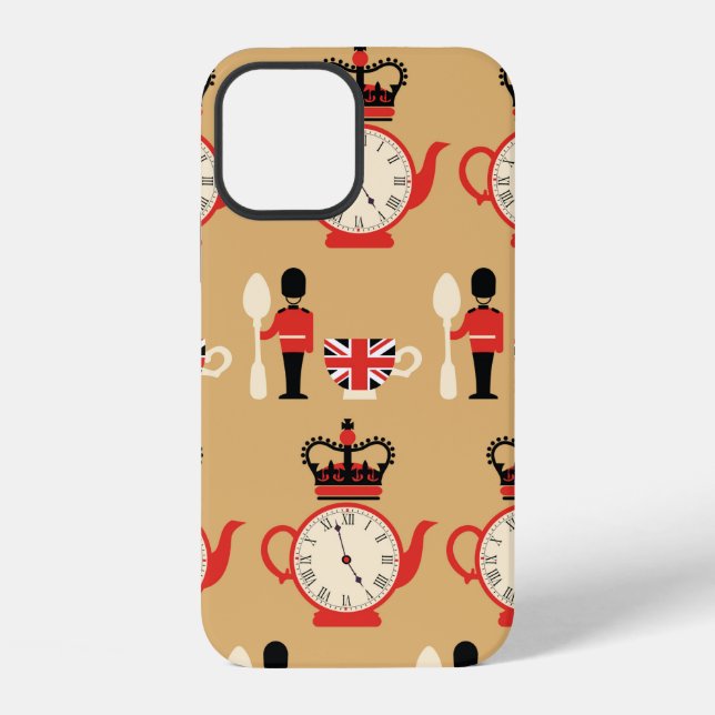 seamless english tea time pattern iPhone case (Back)