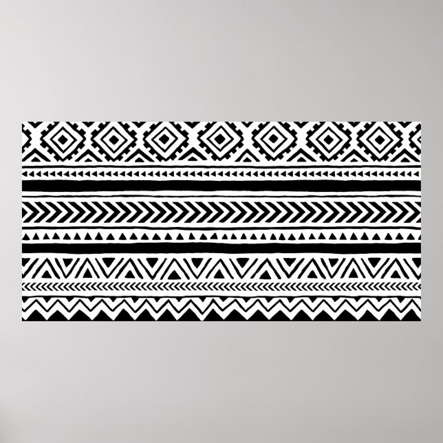 Seamless ethnic and tribal pattern. Handmade. Hori Poster (Front)