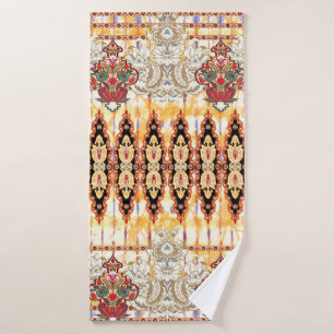 Seamless ethnic mughal floral pattern bath towel