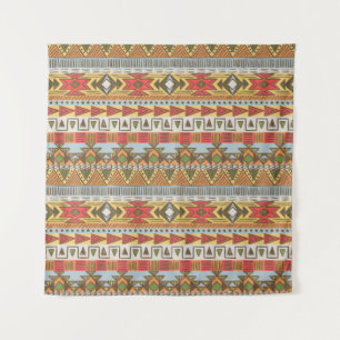 Seamless ethnic pattern in bright colours tapestry