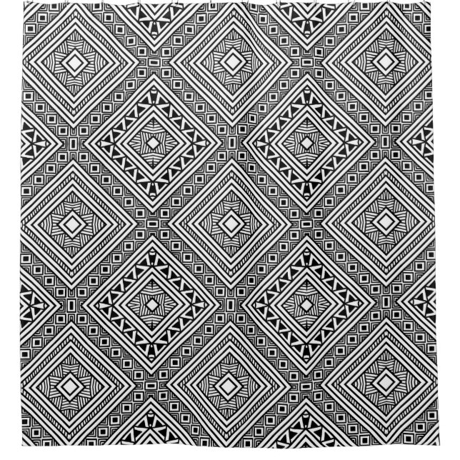 Seamless Ethnic Pattern Shower Curtain (Front)