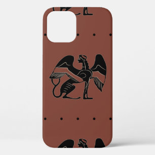 Seamless ethnic pattern with fantastic winged sphi iPhone 12 case