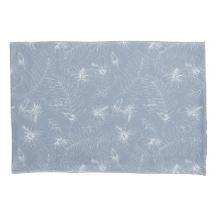 Seamless Exotic Hibiscus Tropical Palm Leaves Pillowcase