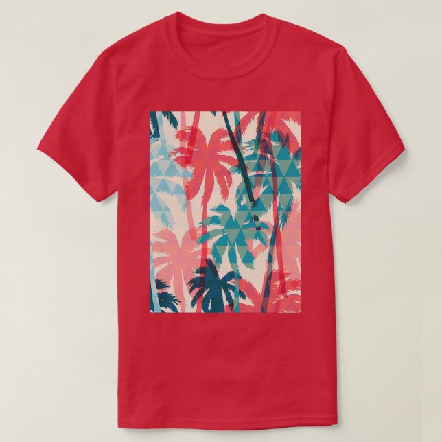 Seamless exotic pattern with palm geometric T-Shirt (Design Front)