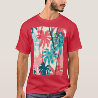 Seamless exotic pattern with palm geometric T-Shirt